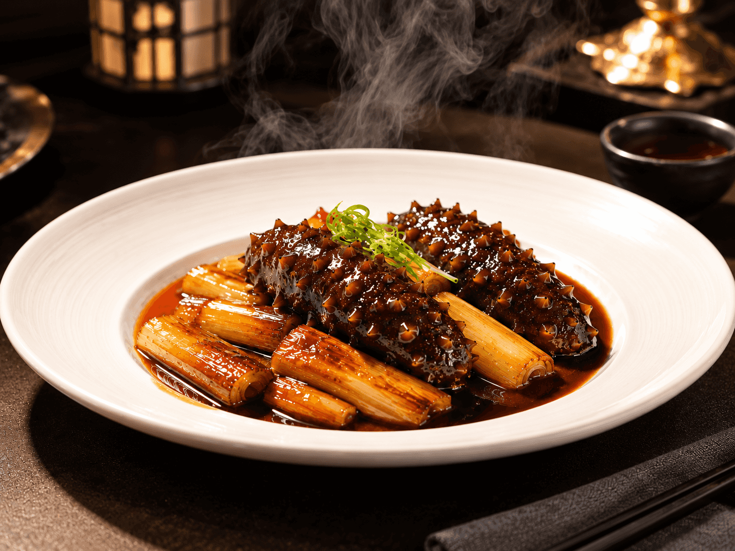 Braised Sea Cucumber with Scallions